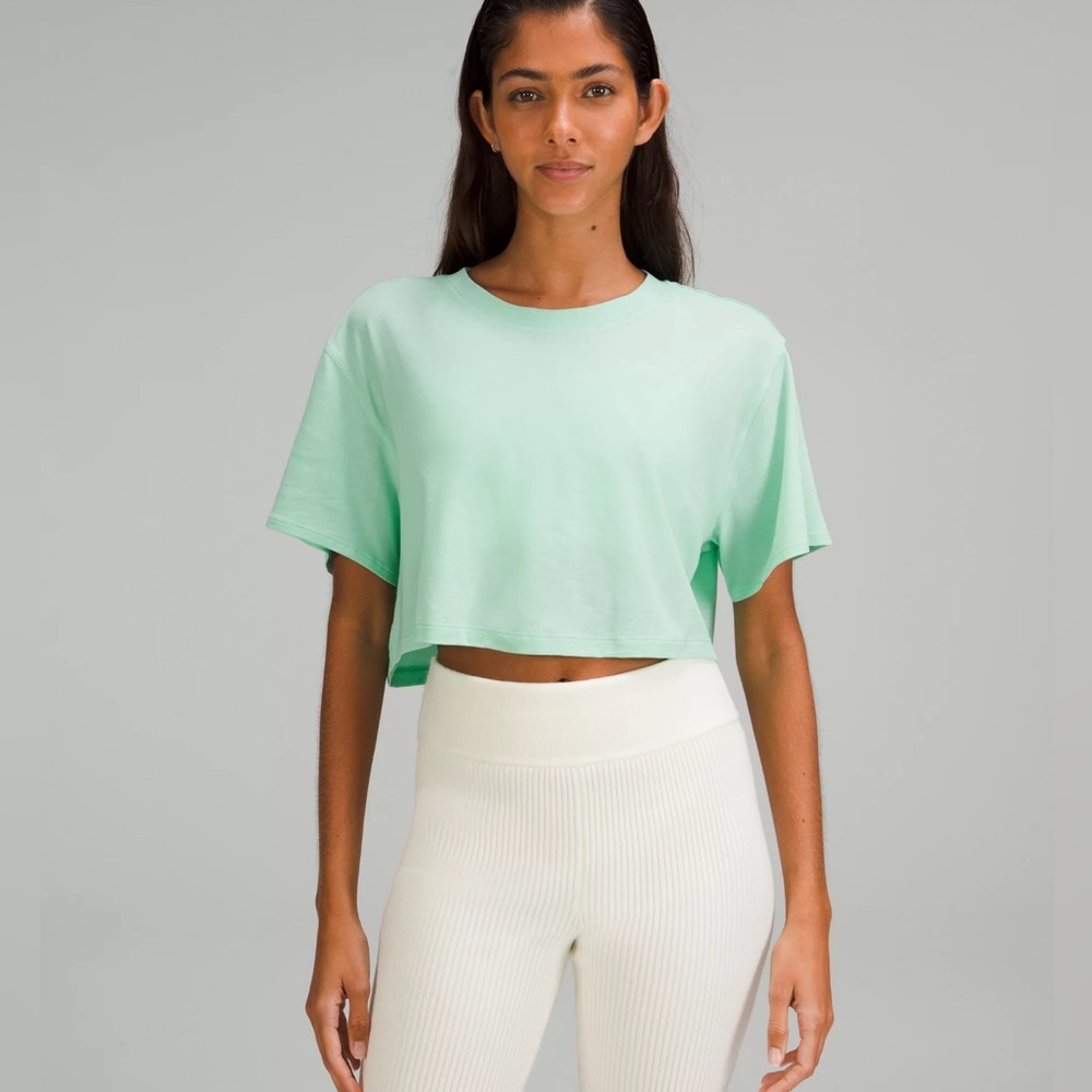 - Lululemon All Yours Cropped Pima Cotton Tee